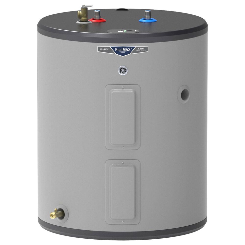 GE 36-Gallon Top Port Lowboy 5500W Electric Water Heater in Gray, , large