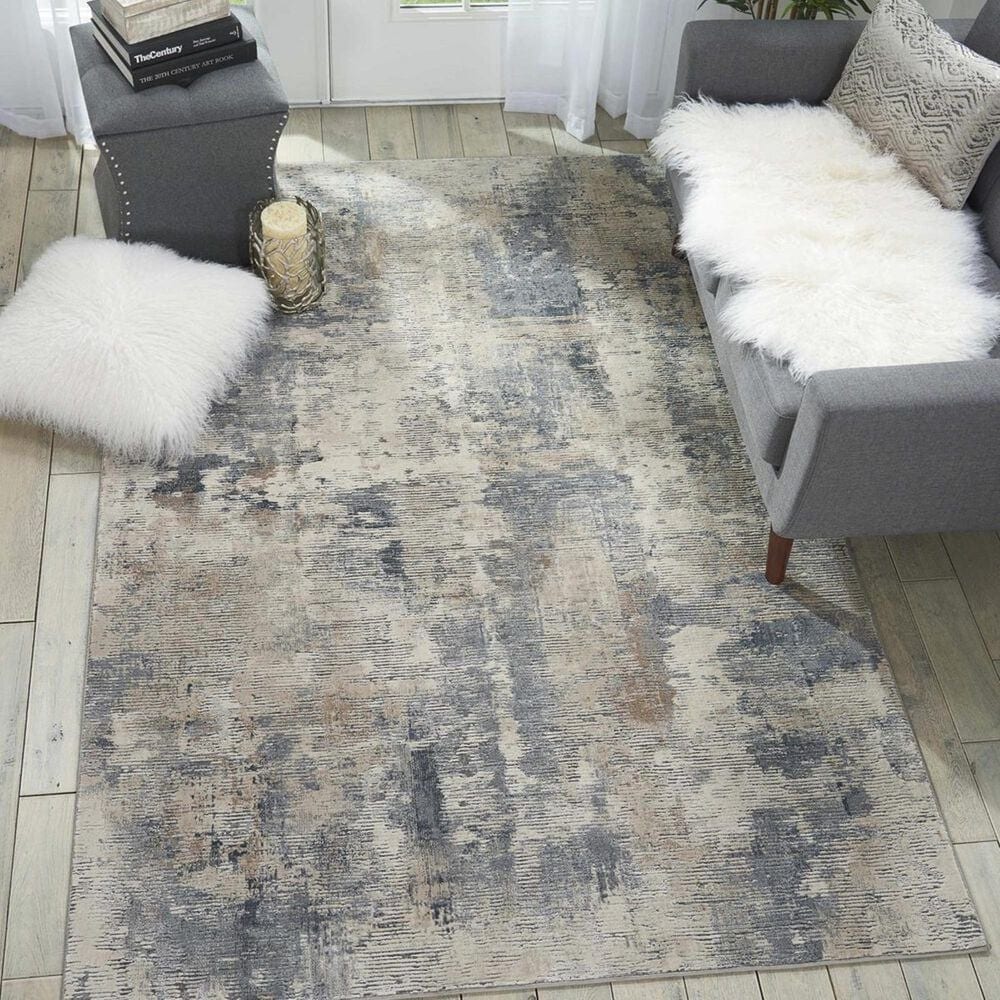 Nourison Rustic Textures RUS05 7&#39;10&quot; x 10&#39;6&quot; Beige and Grey Area Rug, , large