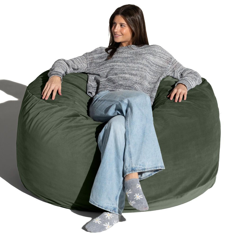 Jaxx Saxx 4&#39; Large Round Bean Bag Chair in Green, , large