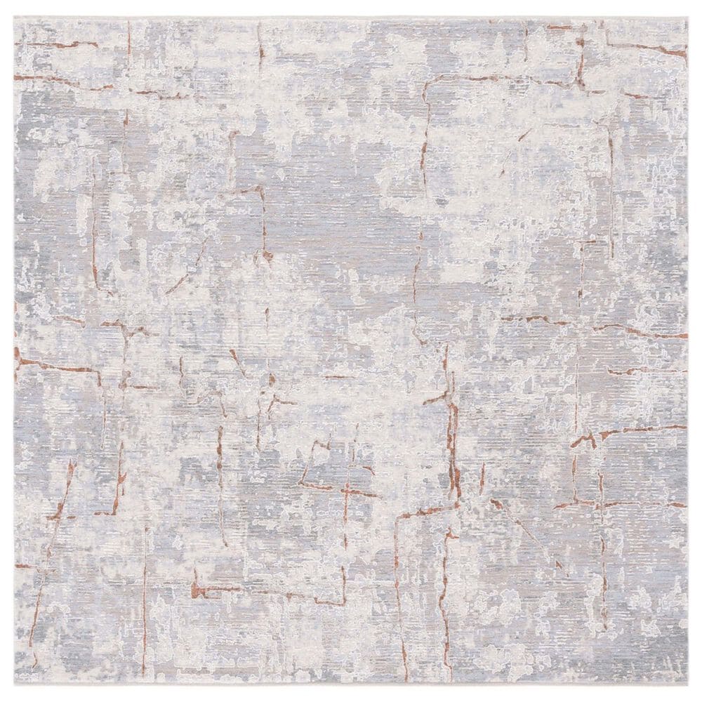 Safavieh Marmara MRM308B 6"7" Square Beige, Blue and Rust Area Rug, , large