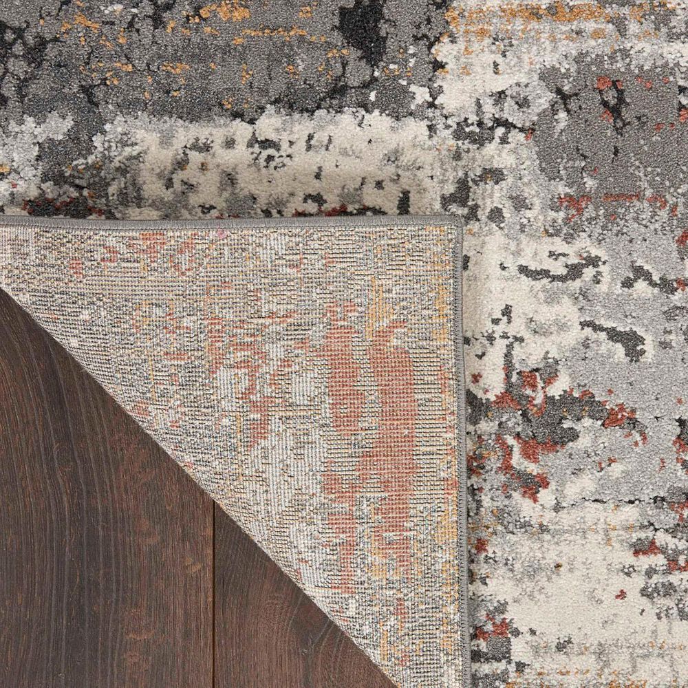 Nourison Tangra TNR02 2&#39;2&quot; x 7&#39;6&quot; Grey and Multicolor Runner, , large