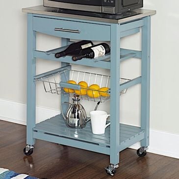 Linden Boulevard Leah Kitchen Cart in Blue, , large