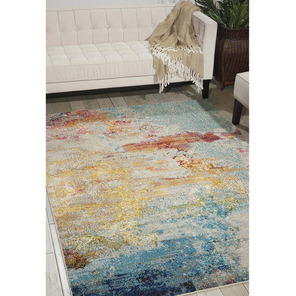Nourison Celestial CES02 5&#39;3&quot; x 7&#39;3&quot; Sealife Area Rug, , large