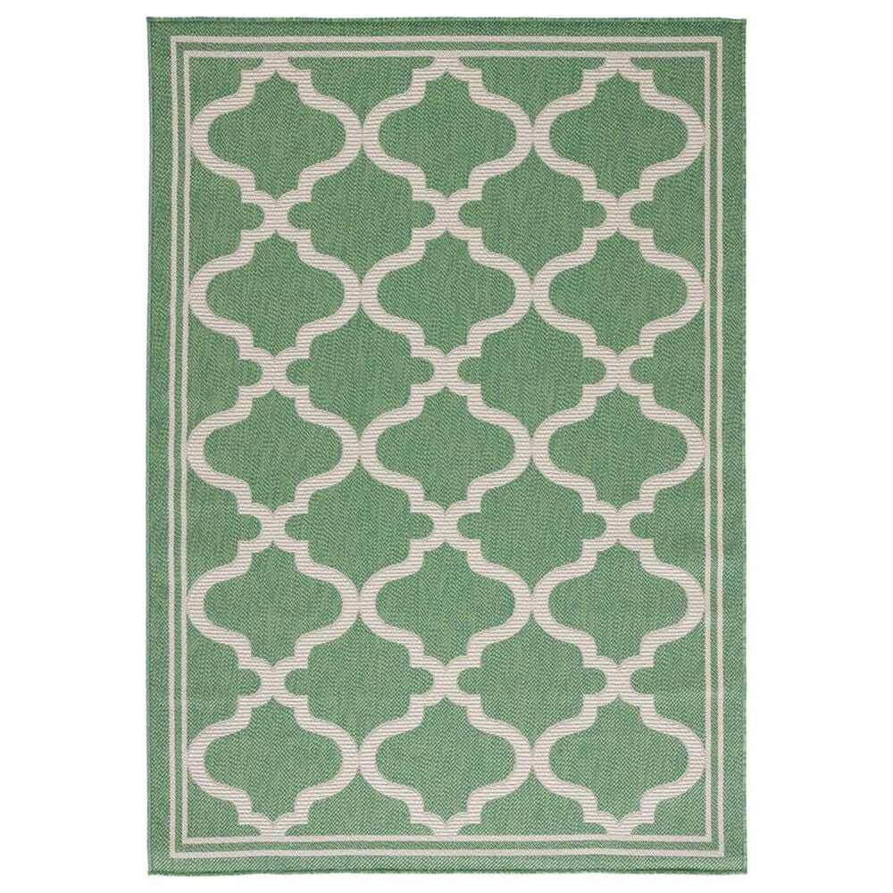 Safavieh Bermuda 9" x 12" Green and Beige Indoor/Outdoor Area Performance Rug, , large