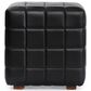 Classic Home Carlo 18" Square Ottoman in Midnight Raven, , large