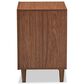Baxton Studio Harlow 1-Drawer Nightstand in White and Walnut, , large