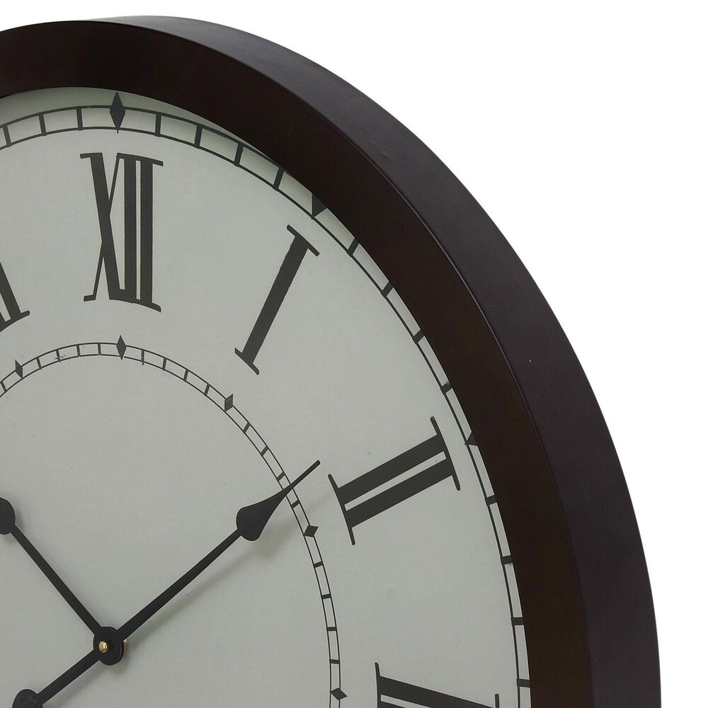 Maple and Jade 30&quot; Decorative Wall Clock in Matte Black and White, , large