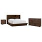 Riva Ridge Modern Loft Queen Bookcase Platform Bed with Dresser and Nightstand in Brownstone, , large