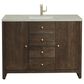 James Martin Vanities Gracyn 48" Single Bathroom Vanity in Sable with 3 cm Victorian Silver Quartz Top and Rectangular Sink, , large