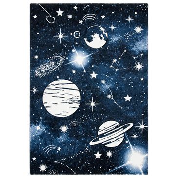 Safavieh Carousel 10" x 14" Dark Blue and Light Blue Kids Rug, , large