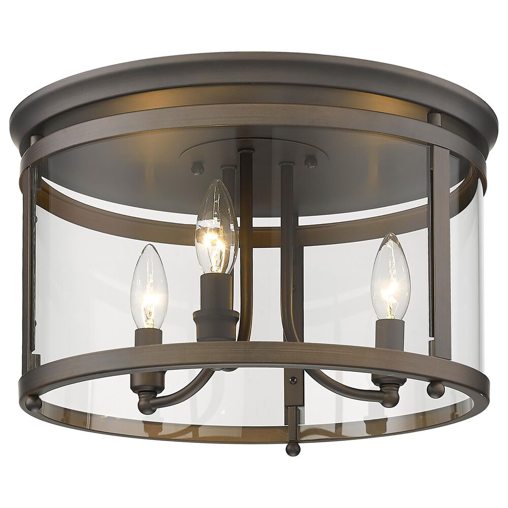 Golden Lighting Payton 3-Light Flush Mount in Rubbed Bronze, , large