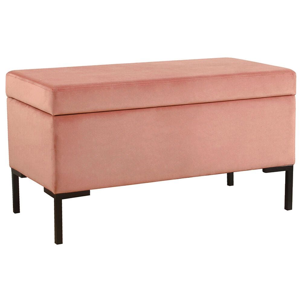 Kinfine Medium Metal Storage Bench in Blush, , large