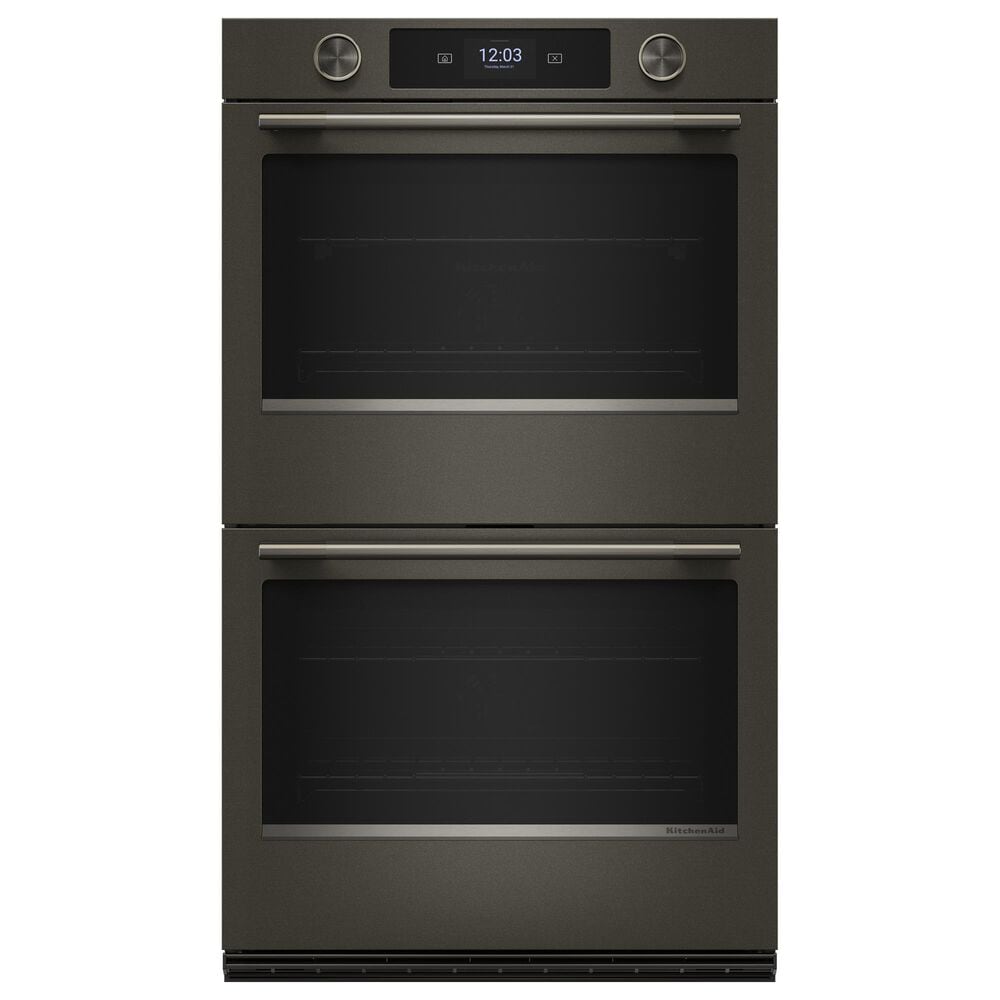 KitchenAid 30" Smart Double Wall Oven with Assisted Cook Cycles in Black Ore, , large