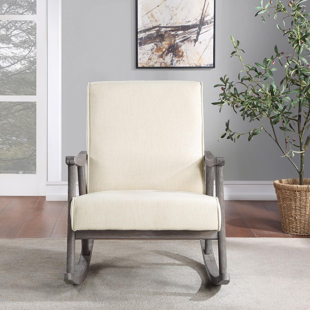 OSP Home Gainborough Rocker with Brushed Grey Frame in Linen, , large
