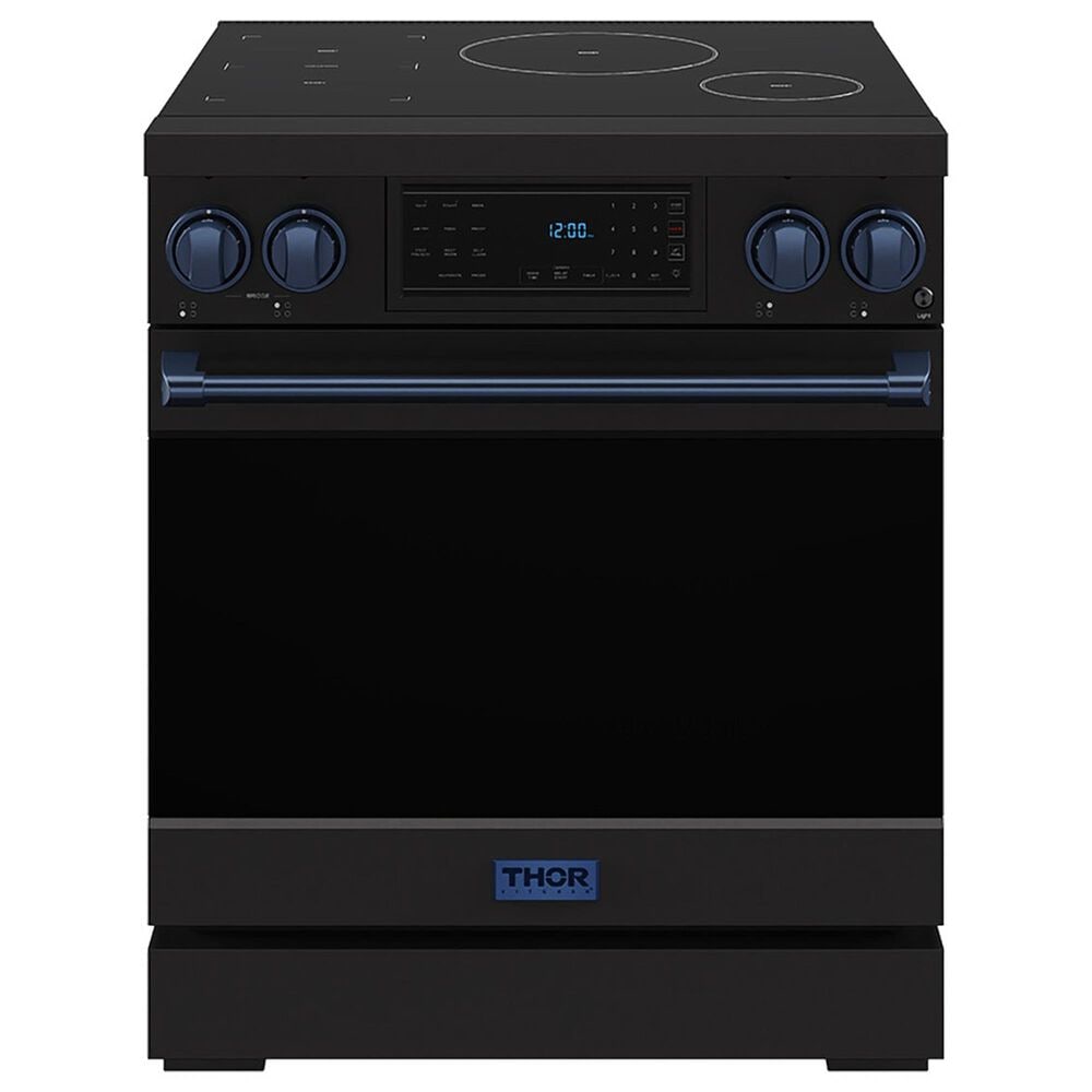 Thor Kitchen Gordon Ramsay 4.8 Cu. Ft. Professional Induction Range with Blue Handle Kit in Black, , large