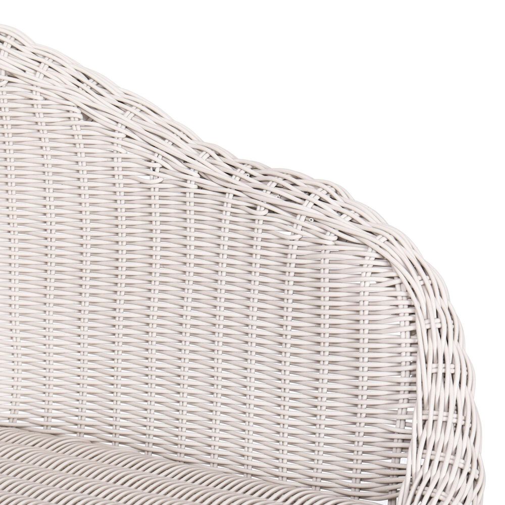 Hearth and Haven Ladd Outdoor Faux Wicker Barstool with Black Metal Frame in Light Gray (Set of 2), , large
