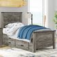 Ashley Frandern Twin Platform Bed with Storage in Warm Gray, , large