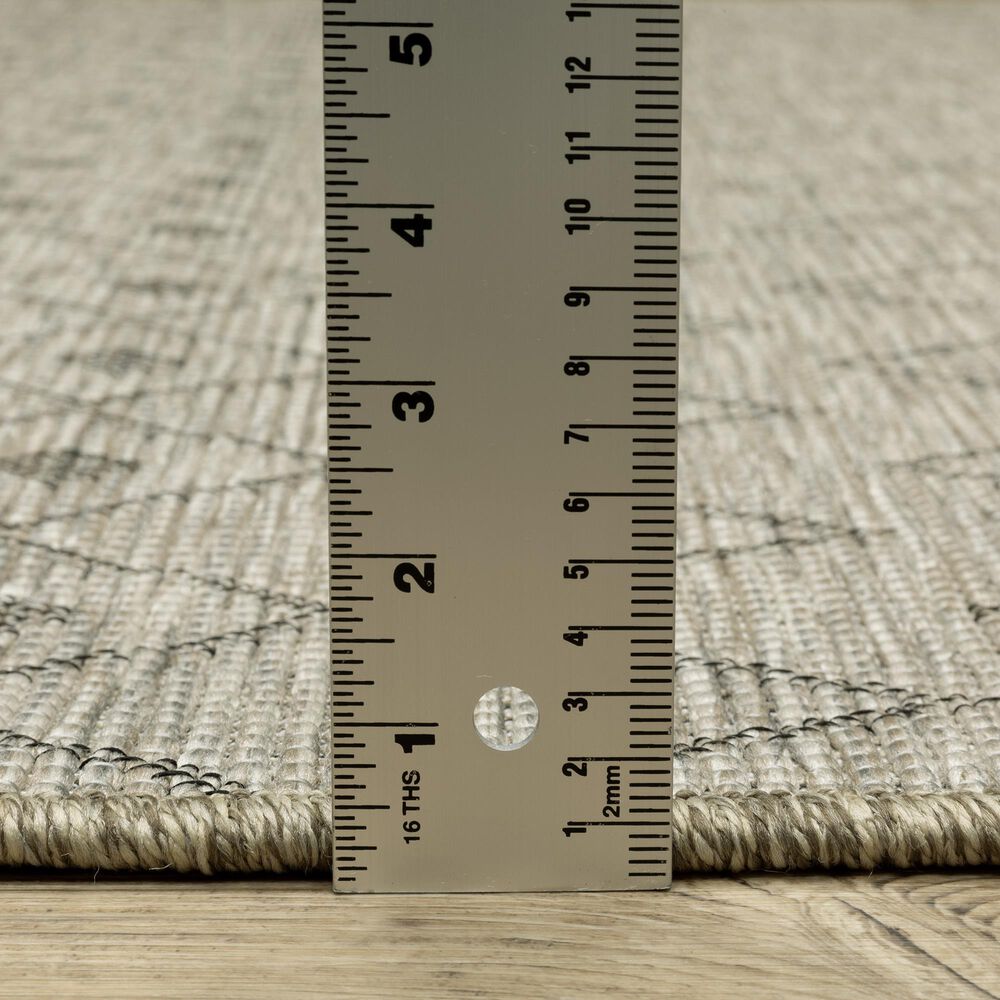 Oriental Weavers Tortuga TR04A 1&#39;10&quot; x 7&#39;6&quot; Beige and Black Runner, , large