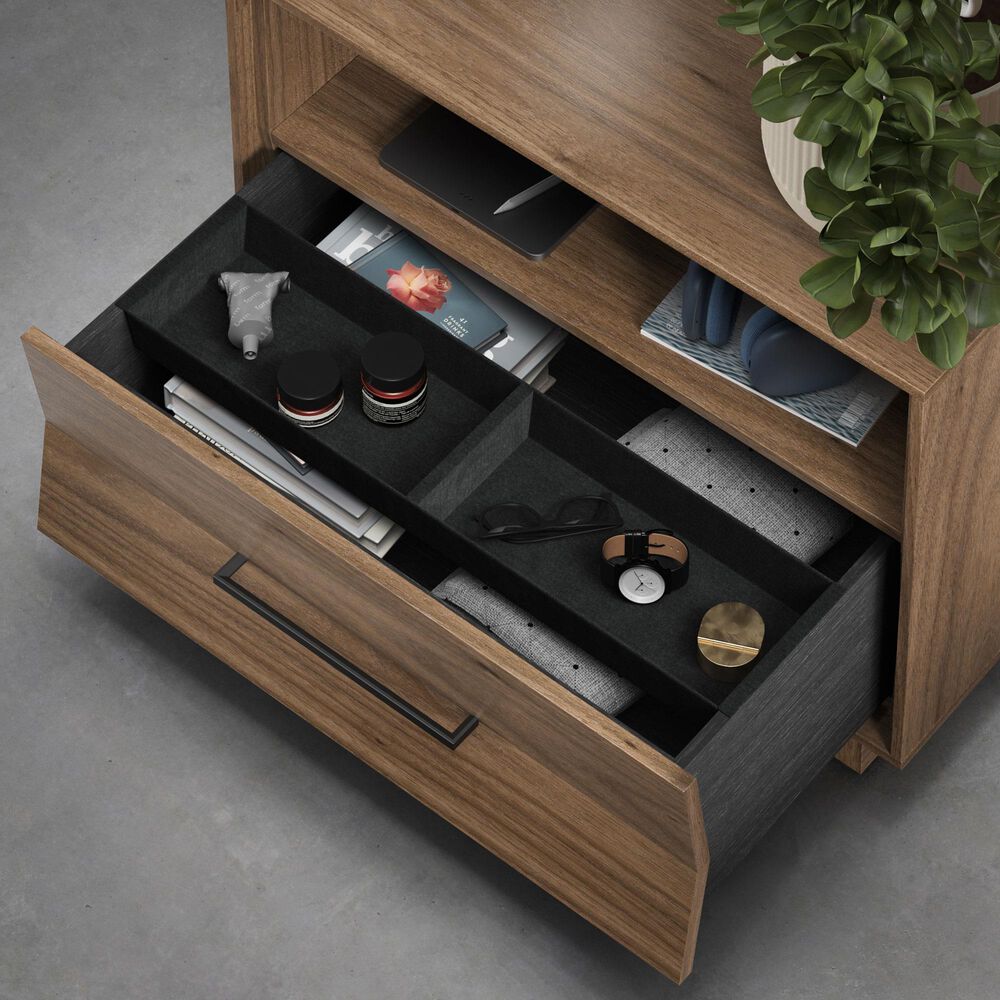 BDI Kava 28&quot; 1-Drawer Nightstand in Natural Walnut with Outlets and USB Ports, , large