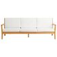 Linon Home Decor Carenen Outdoor 3-Seat Sofa with White Cushions in Natural, , large