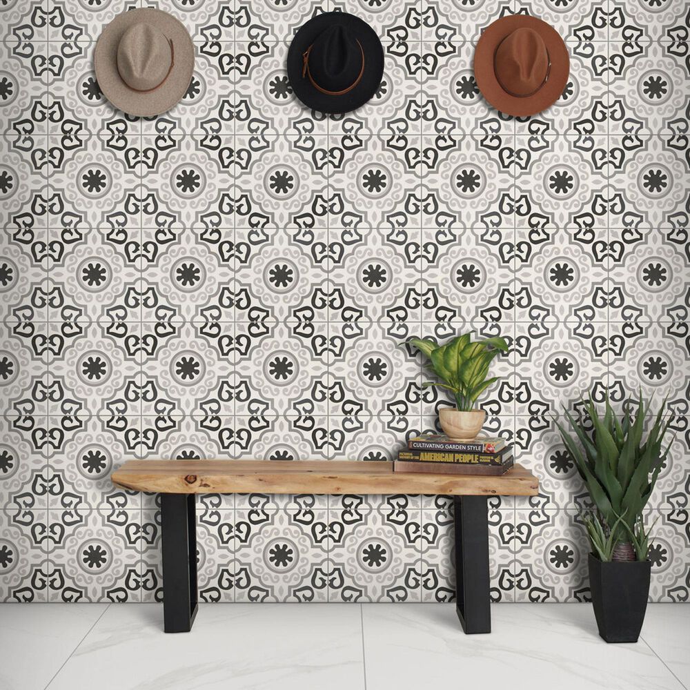 Dal-Tile Memoir Crystal Black 12&quot; x 12&quot; Matte Ceramic Tile, , large