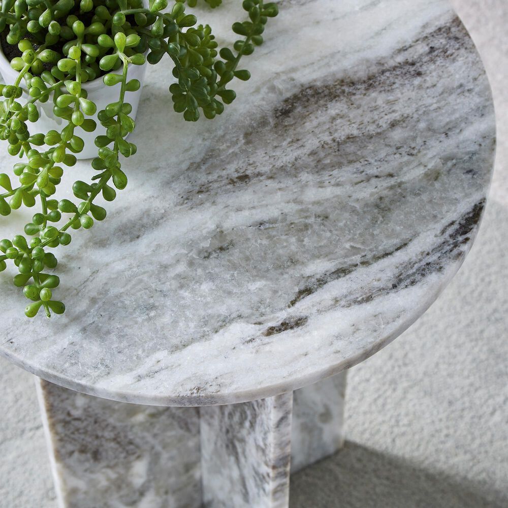 Ashley Keithwell Round Accent Table in Gray and White, , large