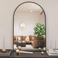 HOMLUX 20" x 30" Arched Mantle Mirror in Black, , large