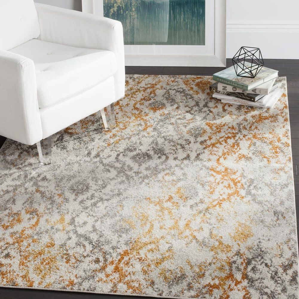 Safavieh Madison MAD608K-3 3&#39; x 5&#39; Cream/Orange Area Rug, , large