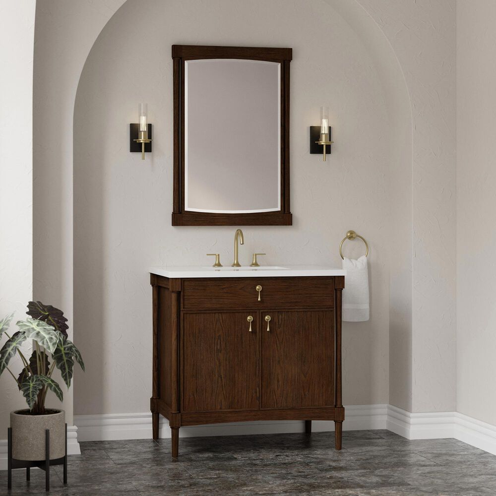 James Martin Kinnsden 26" Rectangular Mirror in Sable Oak, , large