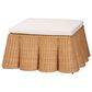 bali & pari Palm 39" Square Ottoman with Light Honey Rattan in White, , large