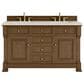 James Martin Vanities Brookfield 60" Double Bathroom Vanity in Honey Oak with 3 cm Victorian Silver Quartz Top and Rectangular Sinks, , large