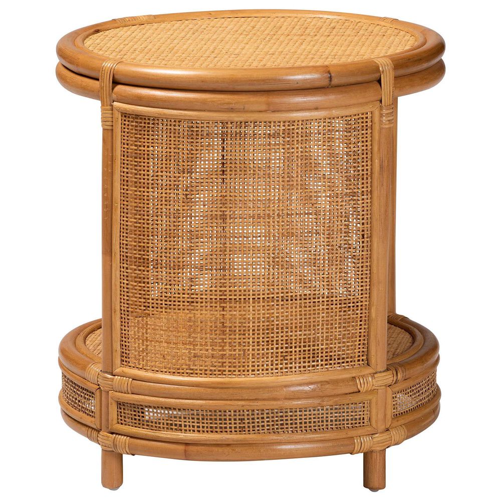 Baxton Studio Louis End Table in Light Honey, , large