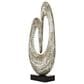 Maple and Jade Pearl Shell Abstract Swirl Decorative Sculpture in Polished Gray and Black, , large