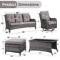 Sunwell Garden 6-Piece Patio Conversation Set in Brown, , large