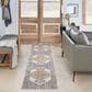 Nourison Astra Machine Washable 2"2" x 8" Grey and Gold Runner, , large