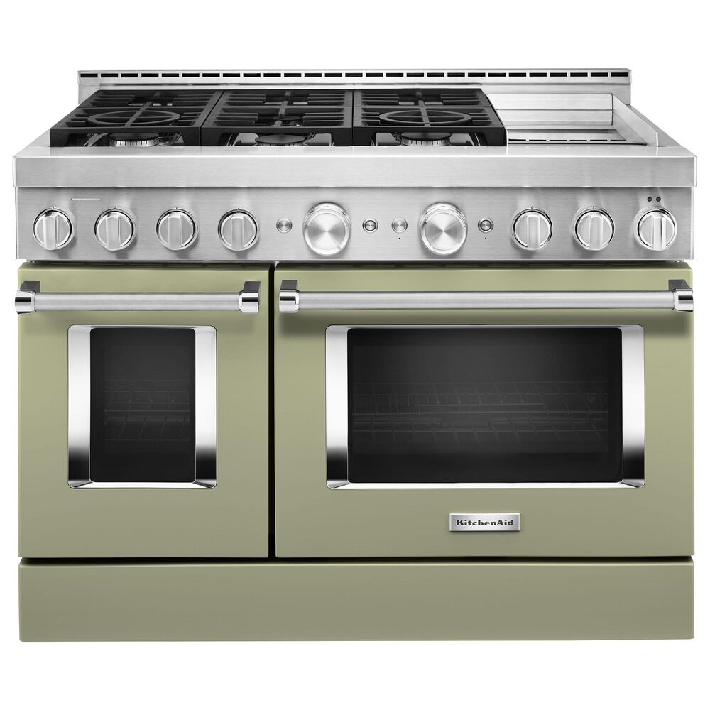 KitchenAid 6.3 Cu. Ft. Freestanding Gas Range with Griddle in Avocado Cream, , large