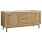 James Martin Vanities Laurent 72" Double Bathroom Vanity in Light Natural Oak with 3 cm Lime Delight Quartz Top and Rectangular Sinks, , large