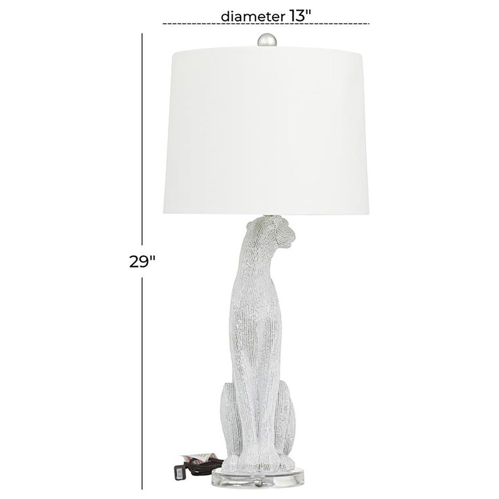 Maple and Jade Polystone Glam Table Lamp in White, , large