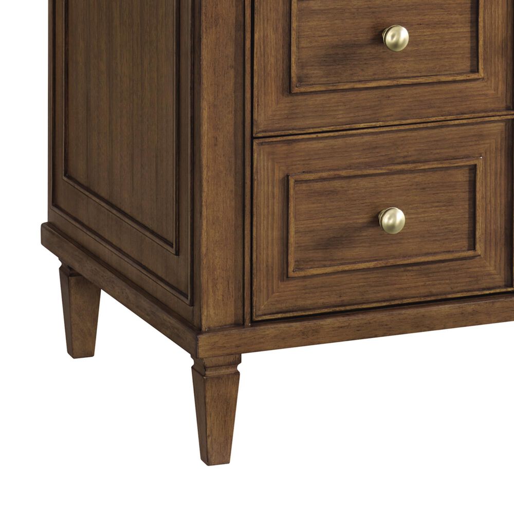 James Martin Vanities Lorelai 36&quot; Single Vanity in Mid-Century Walnut with 3 cm Eternal Jasmine Pearl Quartz Top, , large