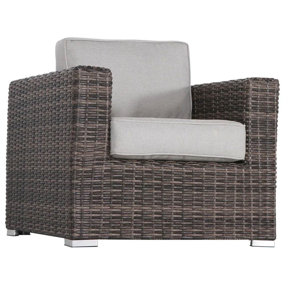 Hearth and Haven 3-piece Outdoor Wicker Conversation Set with Concrete Fire Pit Table in Gray, , large