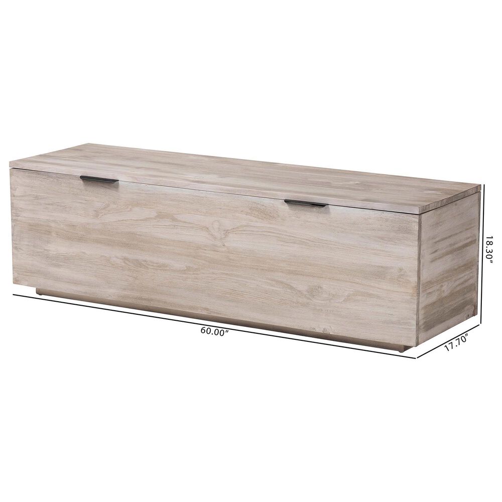 Baxton Studio Alvaro Storage Trunk with Hinged Lid in White Wash, , large