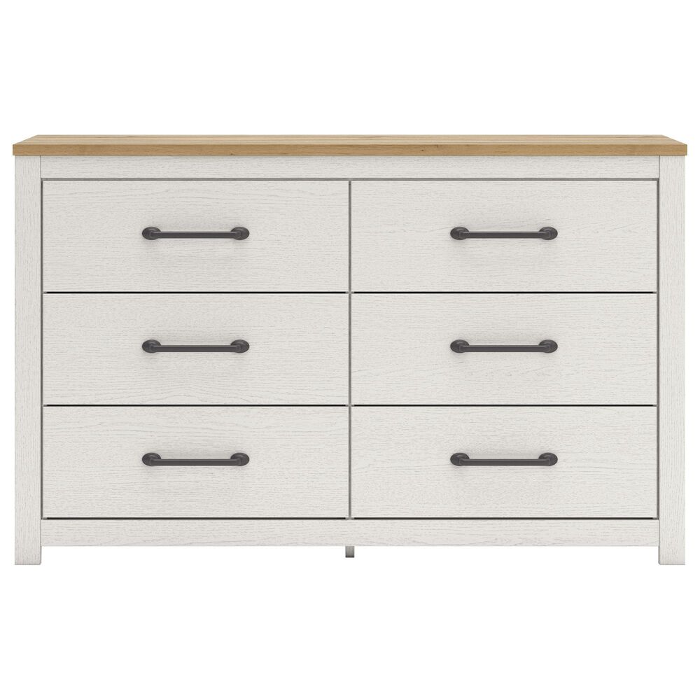 Ashley Linnocreek 3-Piece Twin Bedroom Set in White and Warm Brown, , large