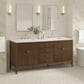 James Martin Vanities Mirin 72" Double Vanity in Mid-Century Walnut with 3 cm Arctic Fall Solid Surface Top, , large
