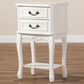 Baxton Studio Gabrielle 2-Drawer End Table in White, , large