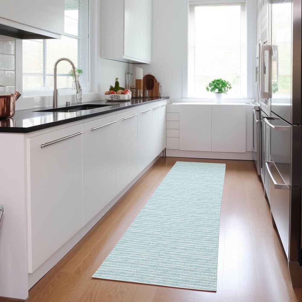 Dalyn Rug Company Laidley 2&#39;3&quot; x 12&#39; Sky Blue Indoor/Outdoor Runner, , large