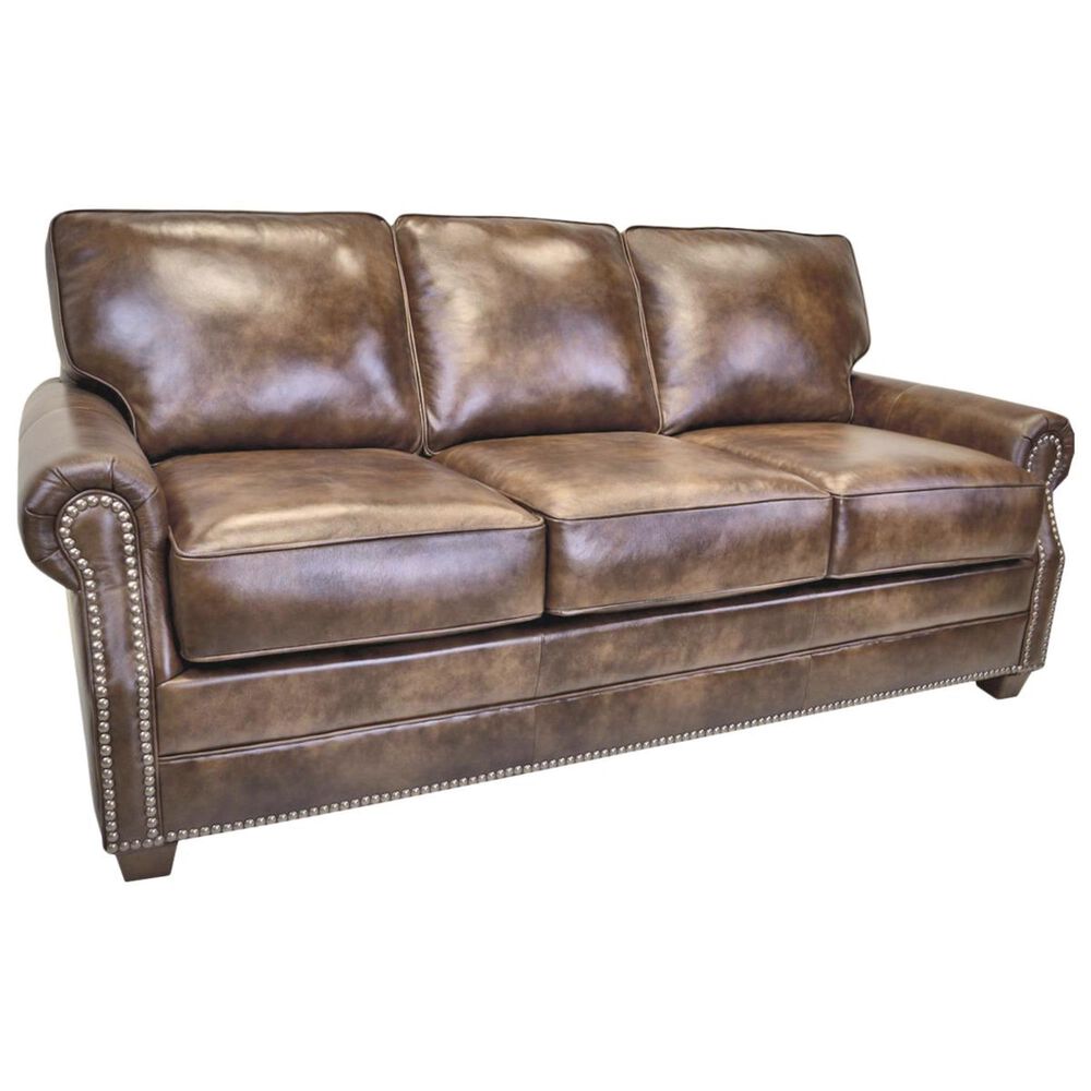 La Crosse Middleton Queen Sleeper Sofa with 5" Memory Foam Mattress in Vintage Brown, , large