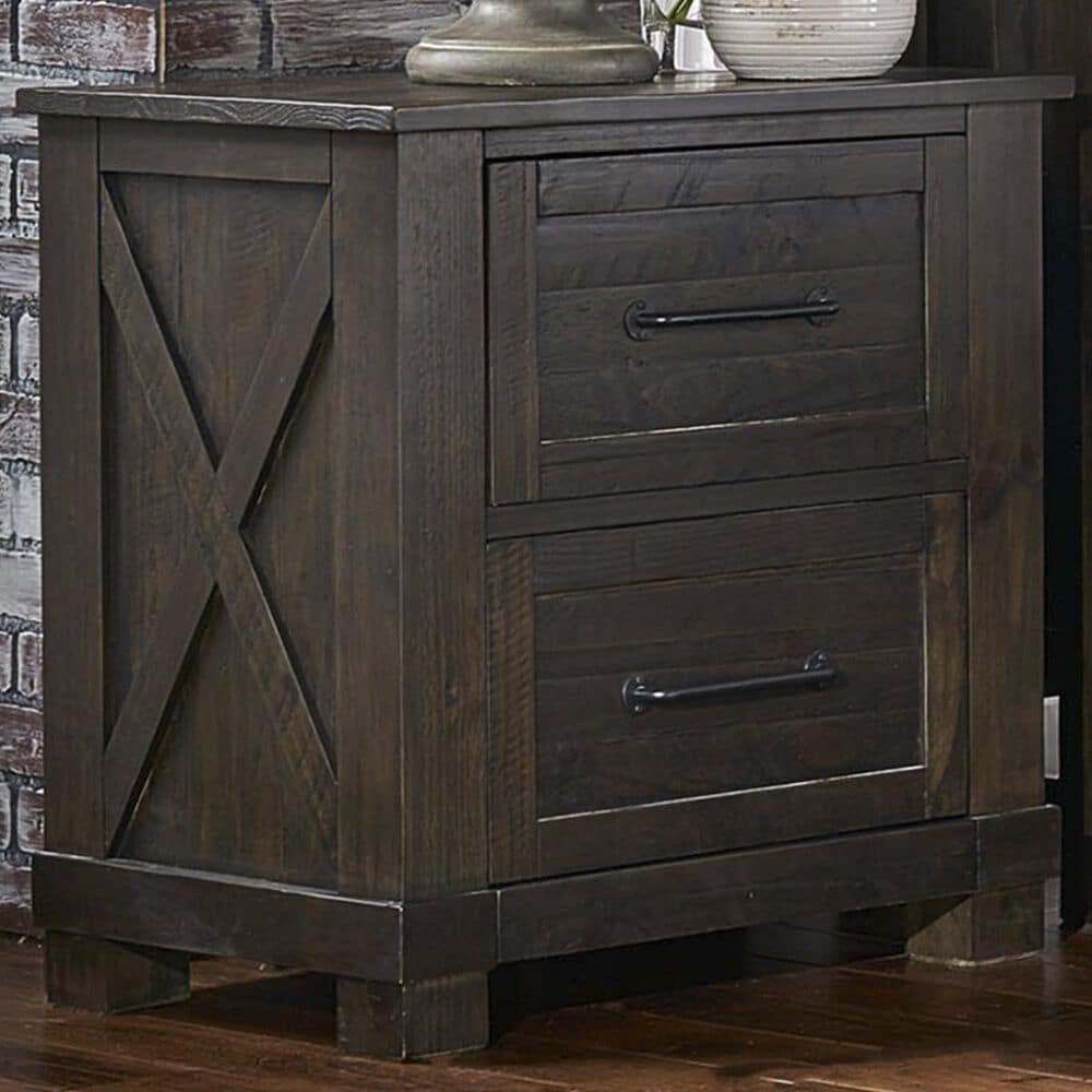 A-America Sun Valley 4 Piece King Storage Bedroom Set in Charcoal, , large