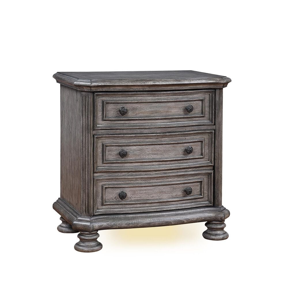 Sasha Lee Lake Way 3-Drawer Nightstand in Sandblasted Gray, , large