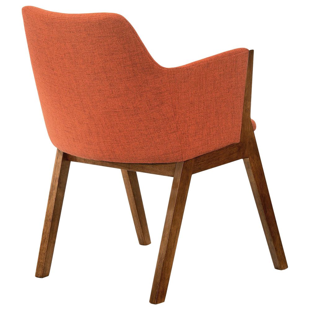 Armen Living Westmont and Renzo 5-Piece Dining Set with Orange Cushion in Walnut, , large
