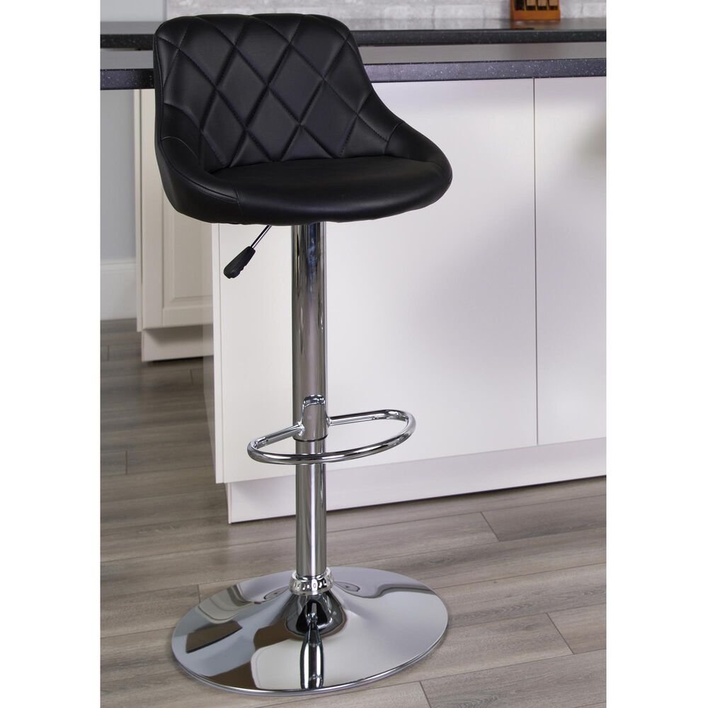 Flash Furniture Adjustable Barstool in Black, , large